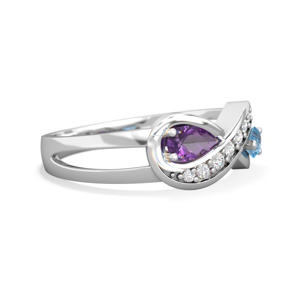 Amethyst Diamond Infinity 14K White Gold ring R5390