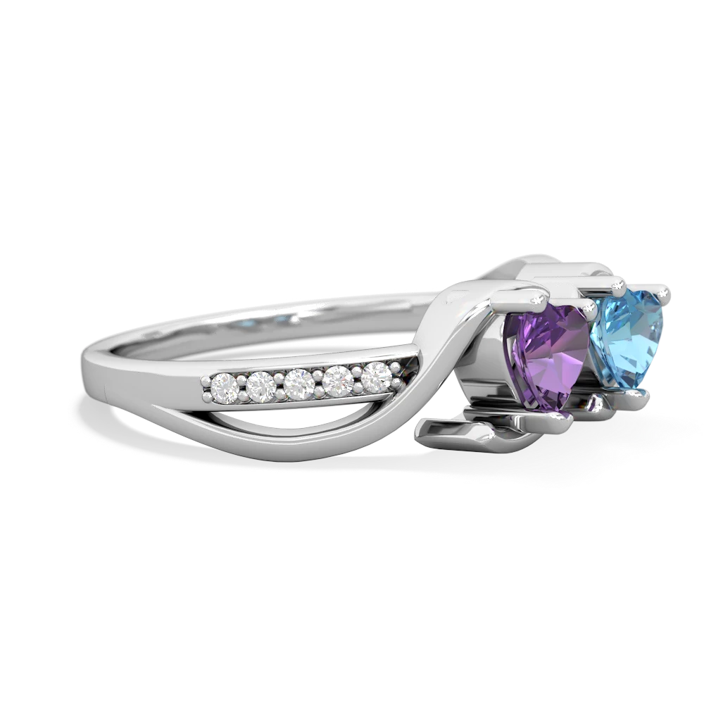 Amethyst Side By Side 14K White Gold ring R3090