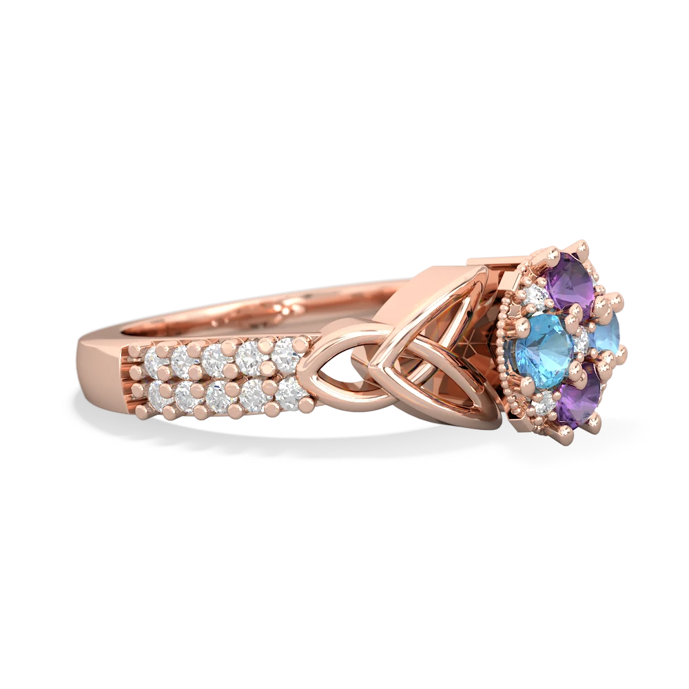 Amethyst Celtic Knot Cluster Engagement 14K Rose Gold ring R26443RD