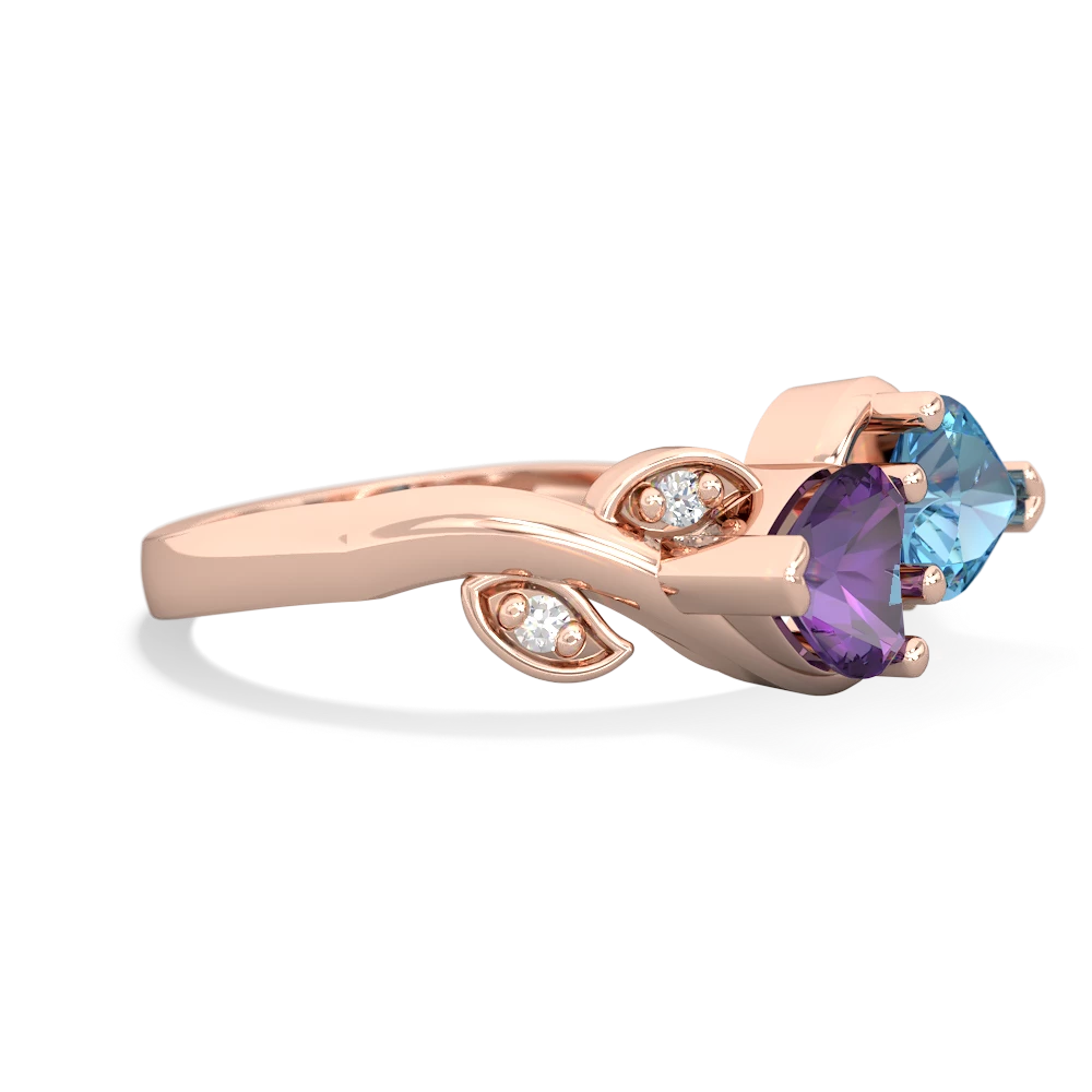 Amethyst Floral Elegance 14K Rose Gold ring R5790