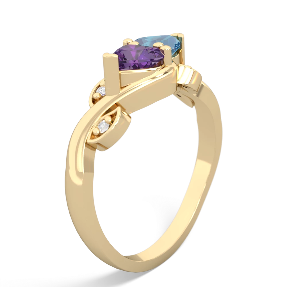 Amethyst Floral Elegance 14K Yellow Gold ring R5790