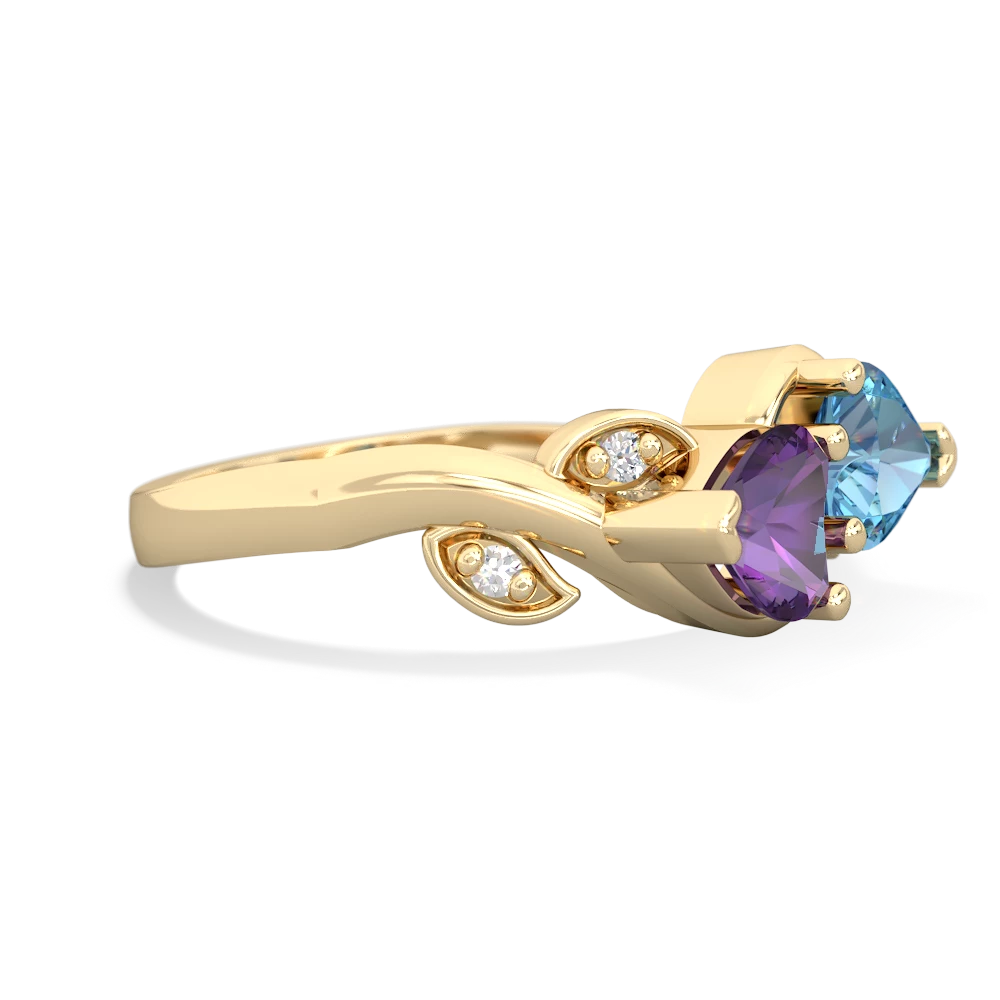 Amethyst Floral Elegance 14K Yellow Gold ring R5790