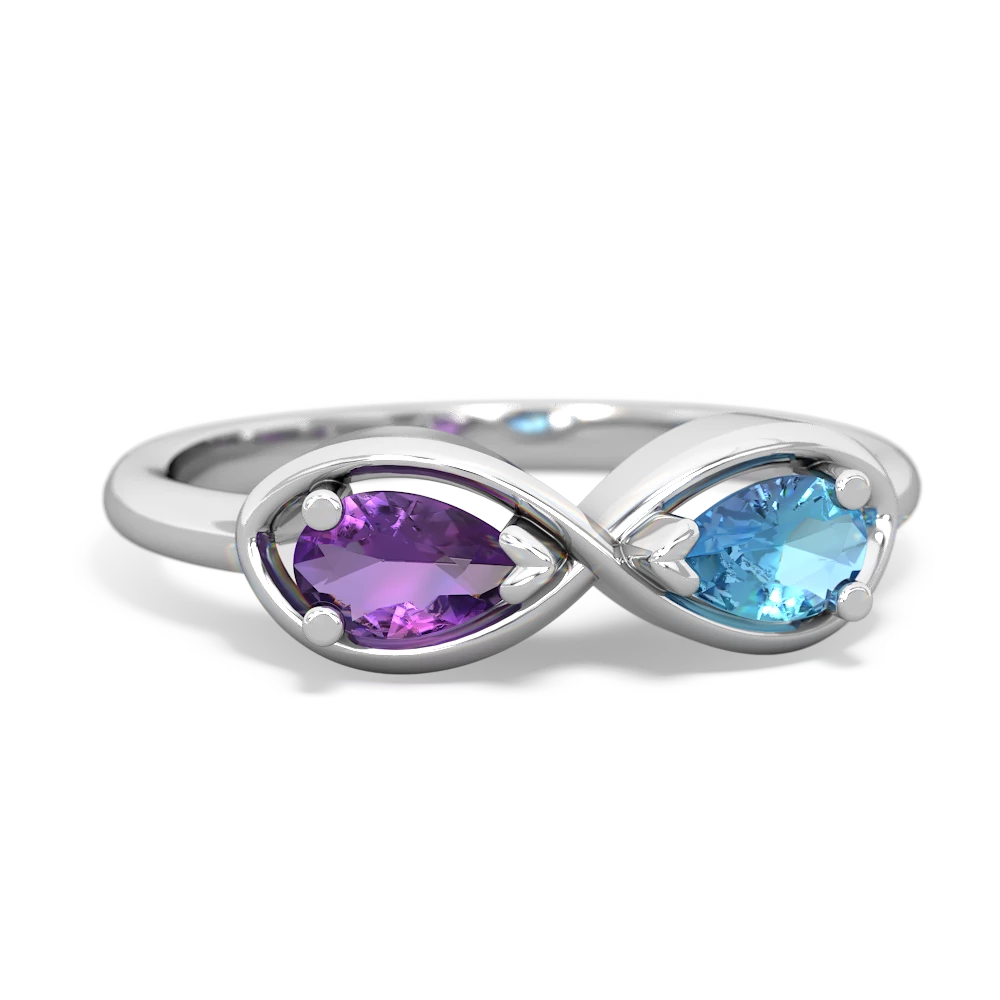 Amethyst Infinity 14K White Gold ring R5050