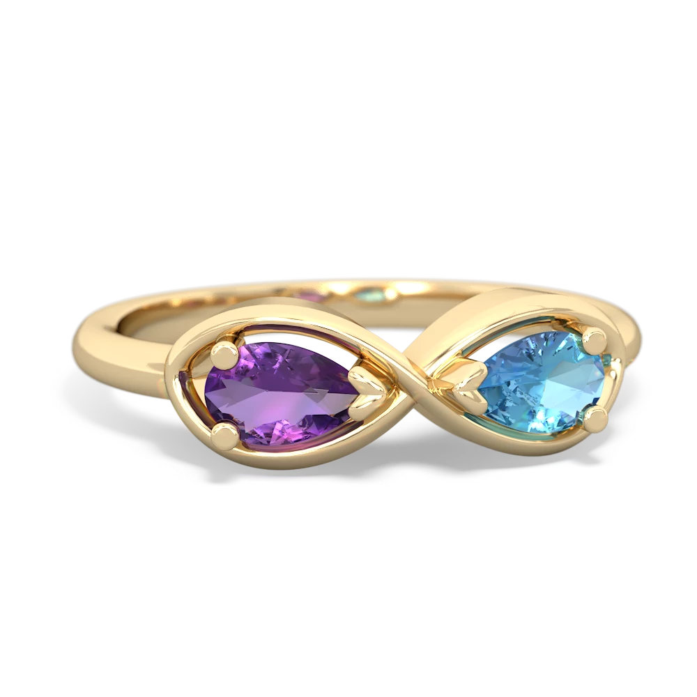 Amethyst Infinity 14K Yellow Gold ring R5050