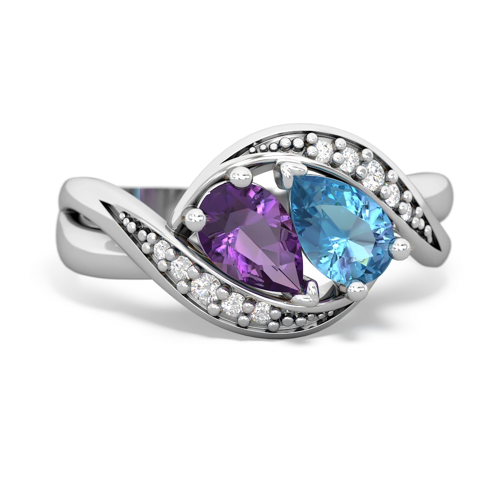 Amethyst Summer Winds 14K White Gold ring R5342