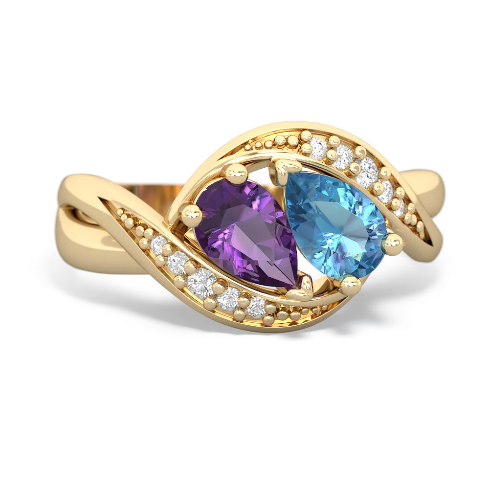 Amethyst Summer Winds 14K Yellow Gold ring R5342