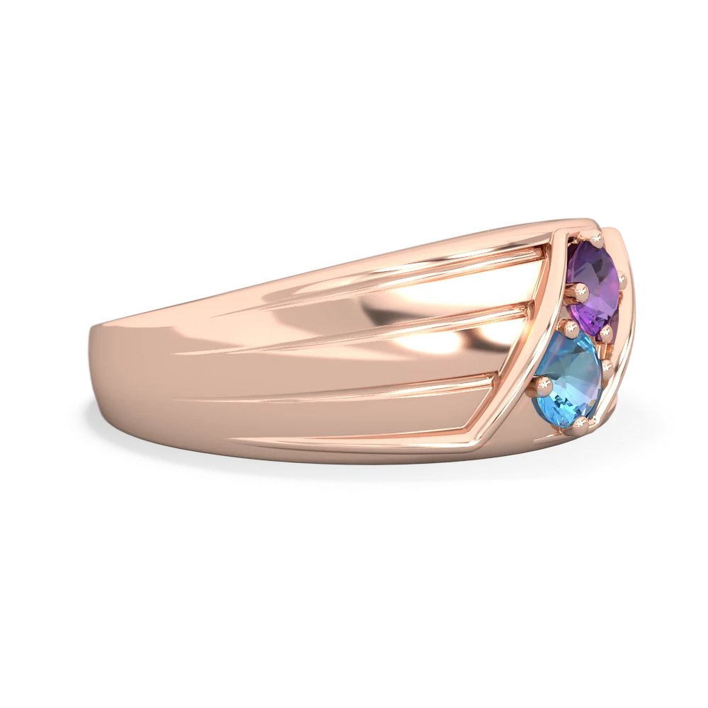 Amethyst Men's Streamline 14K Rose Gold ring R0460