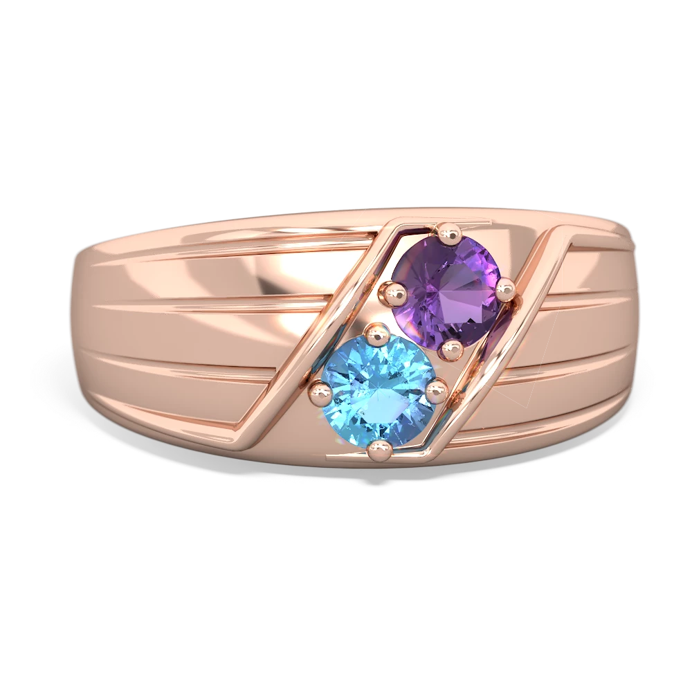 Amethyst Men's Streamline 14K Rose Gold ring R0460