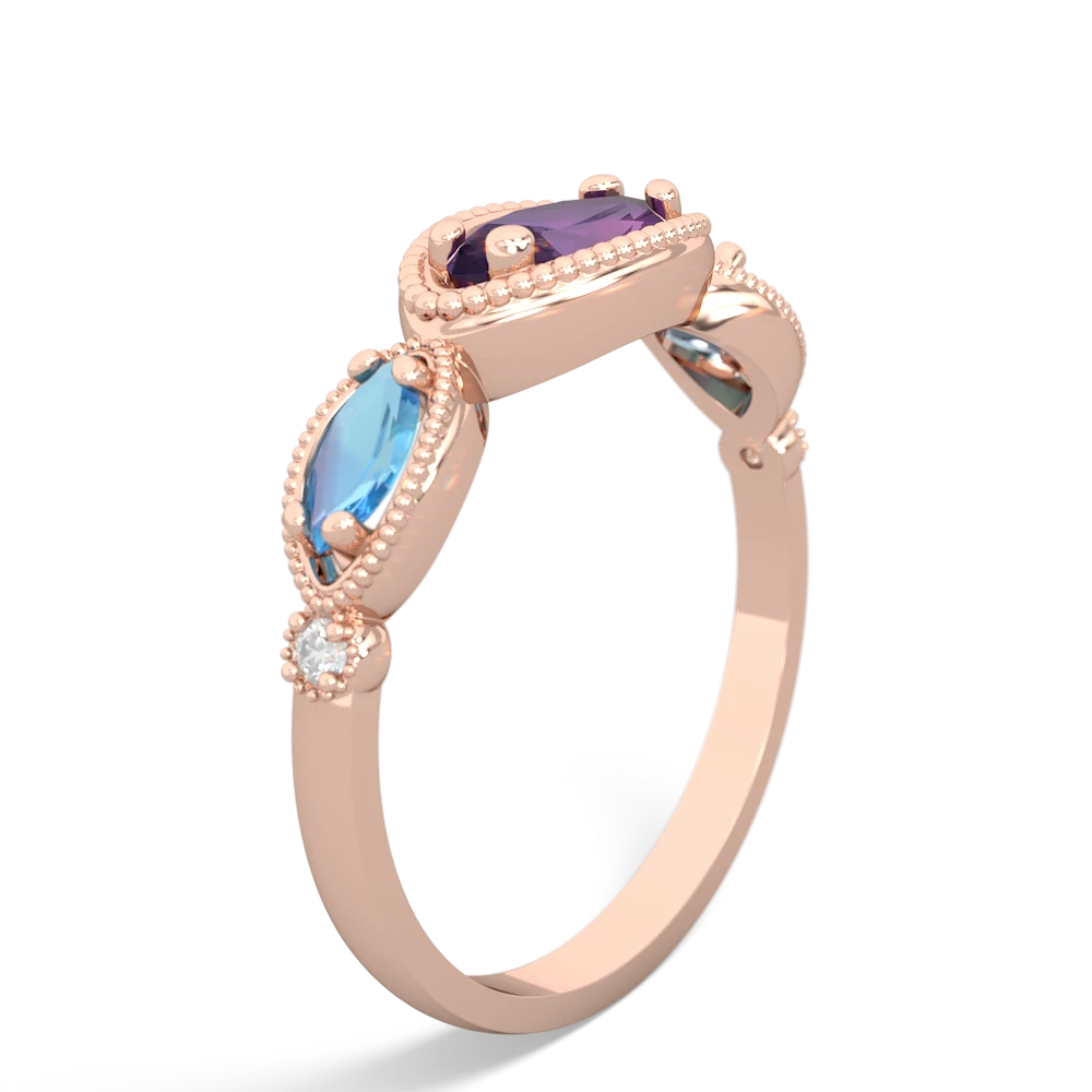 Amethyst Milgrain Marquise 14K Rose Gold ring R5700