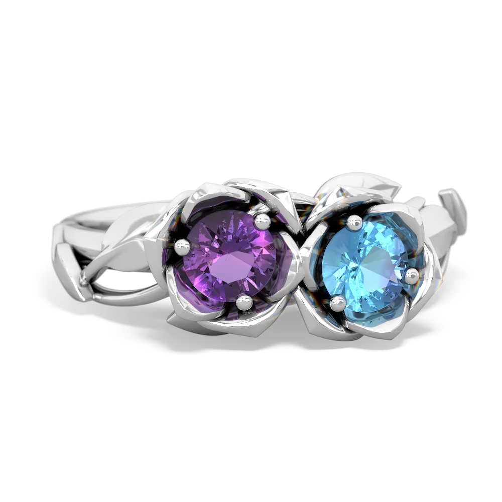 Amethyst Rose Garden 14K White Gold ring R5510