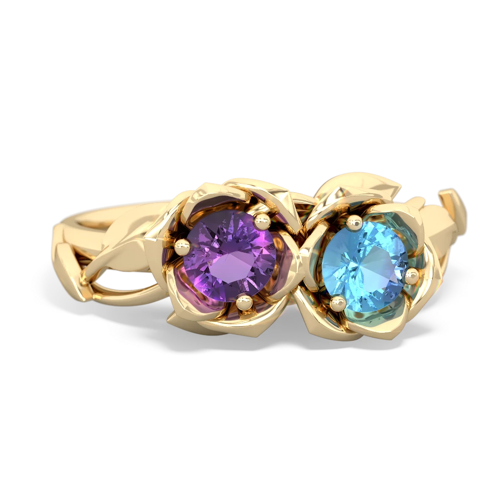 Amethyst Rose Garden 14K Yellow Gold ring R5510