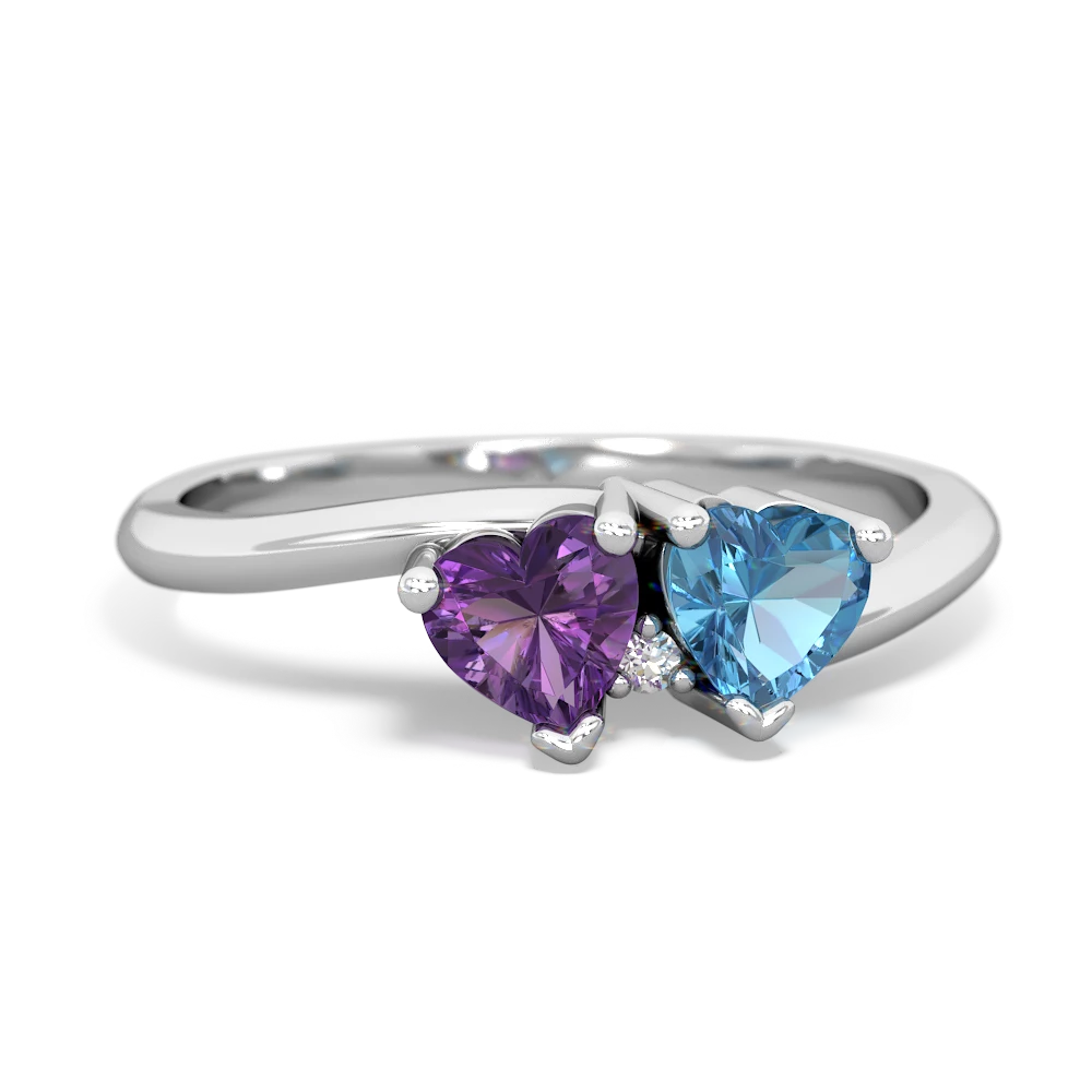 Amethyst Sweethearts 14K White Gold ring R5260