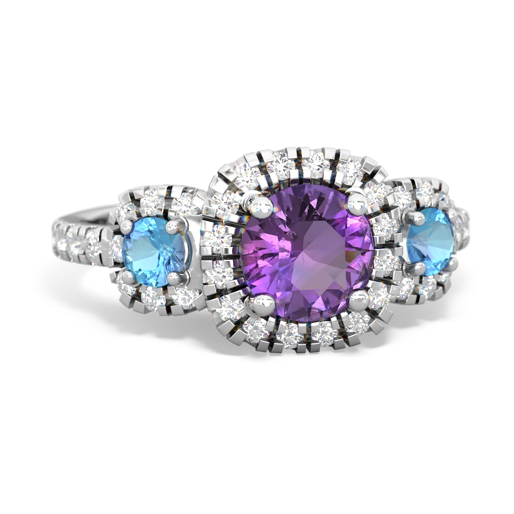 Amethyst Regal Halo 14K White Gold ring R5350