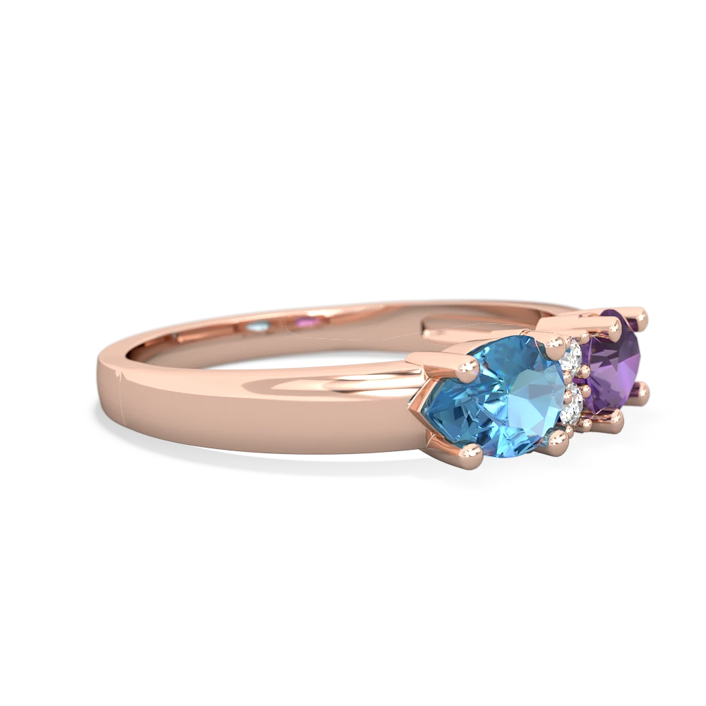 Amethyst Pear Bowtie 14K Rose Gold ring R0865