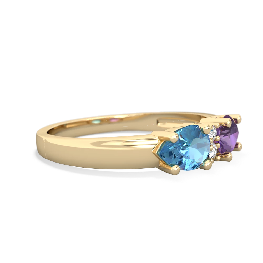 Amethyst Pear Bowtie 14K Yellow Gold ring R0865