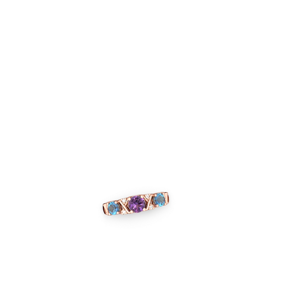 Amethyst Hugs And Kisses 14K Rose Gold ring R5016