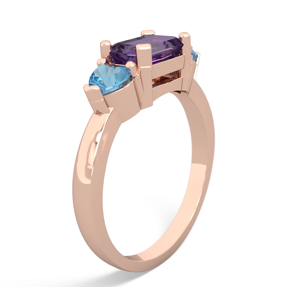 Amethyst Three Stone 14K Rose Gold ring R5235