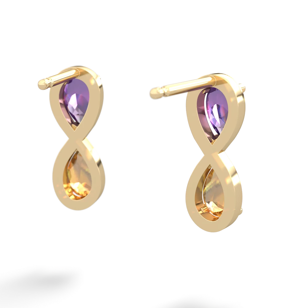 Amethyst Infinity 14K Yellow Gold earrings E5050