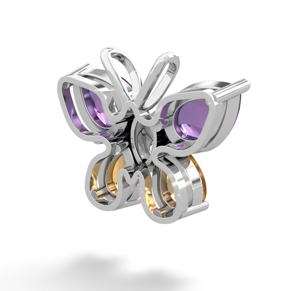 Amethyst Butterfly 14K White Gold pendant P2215