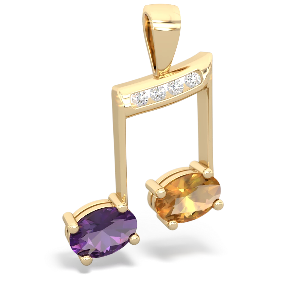 Amethyst Color Of Music 14K Yellow Gold pendant P3334