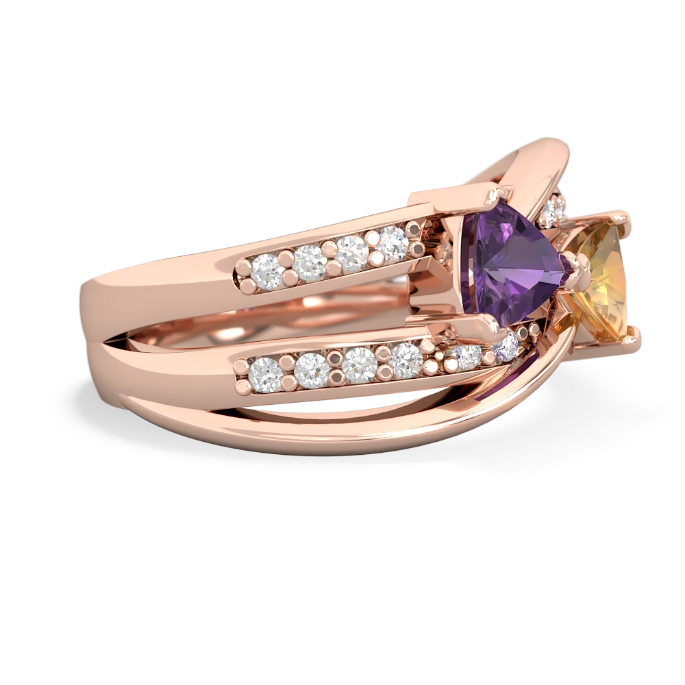 Amethyst Bowtie 14K Rose Gold ring R2360