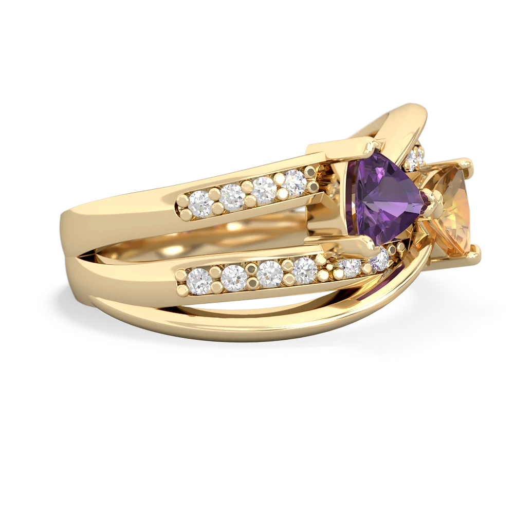 Amethyst Bowtie 14K Yellow Gold ring R2360