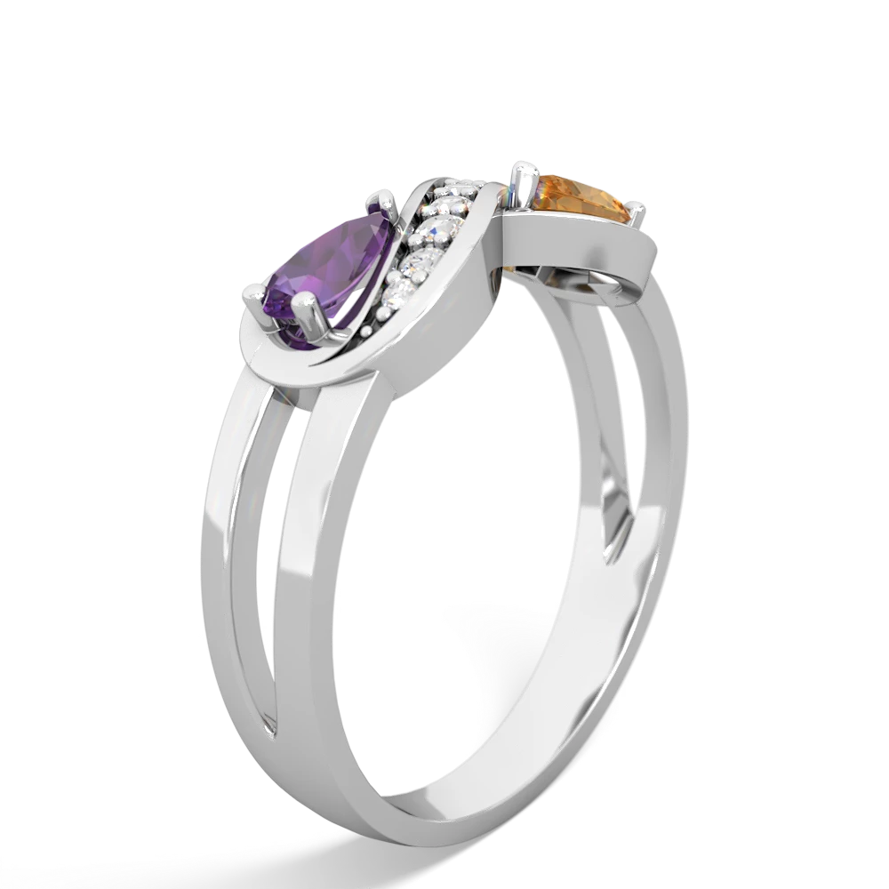 Amethyst Diamond Infinity 14K White Gold ring R5390