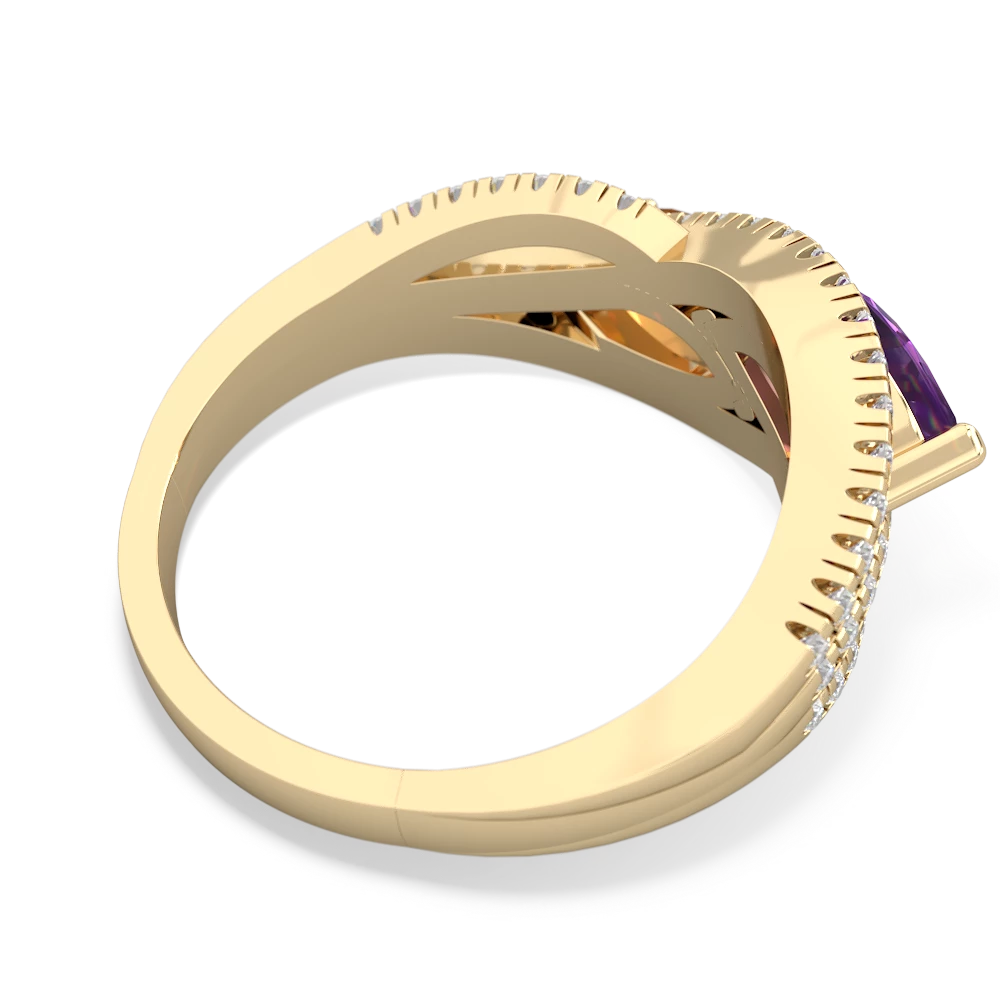 Amethyst Diamond Rivers 14K Yellow Gold ring R3070