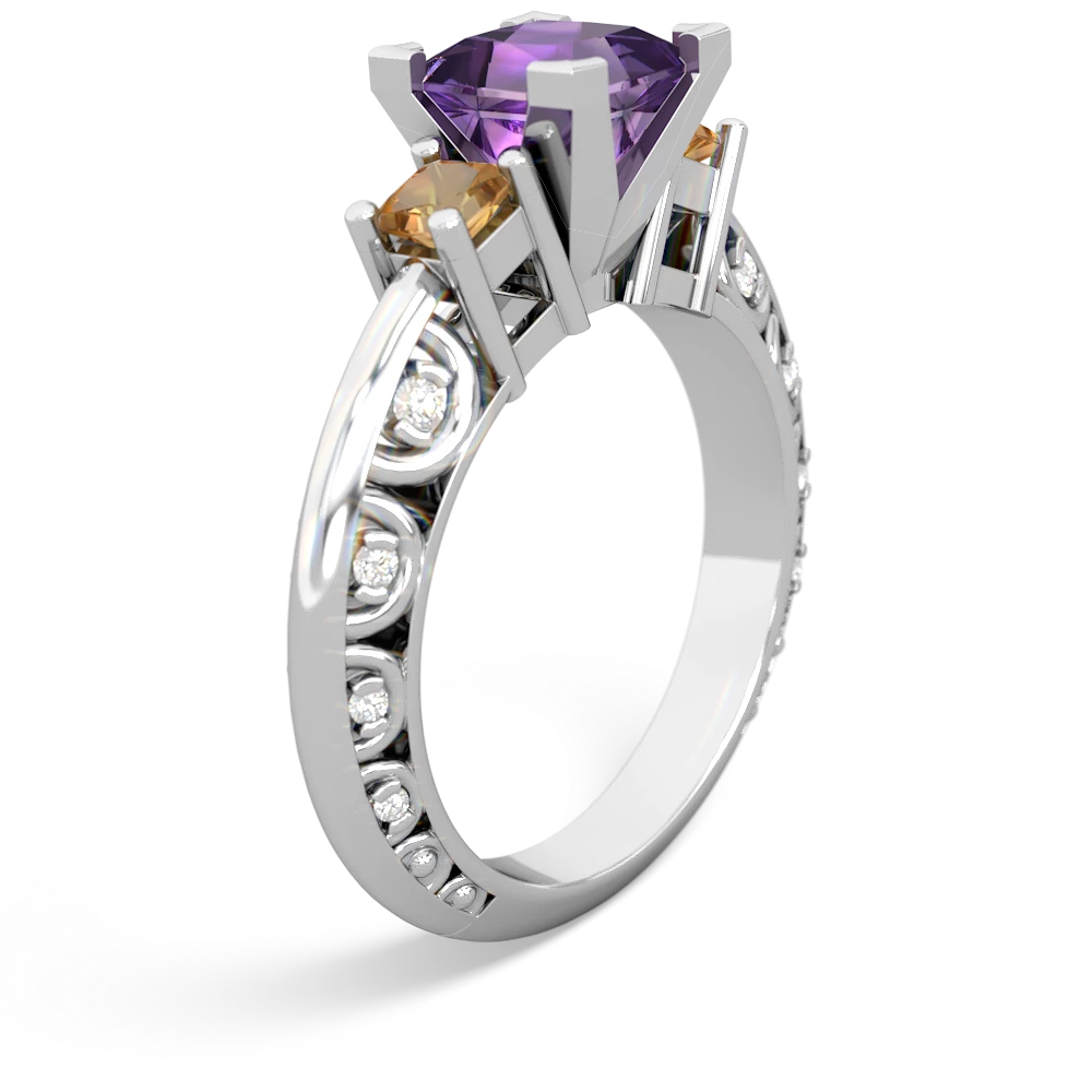 Amethyst Eternal Embrace Engagement 14K White Gold ring C2001