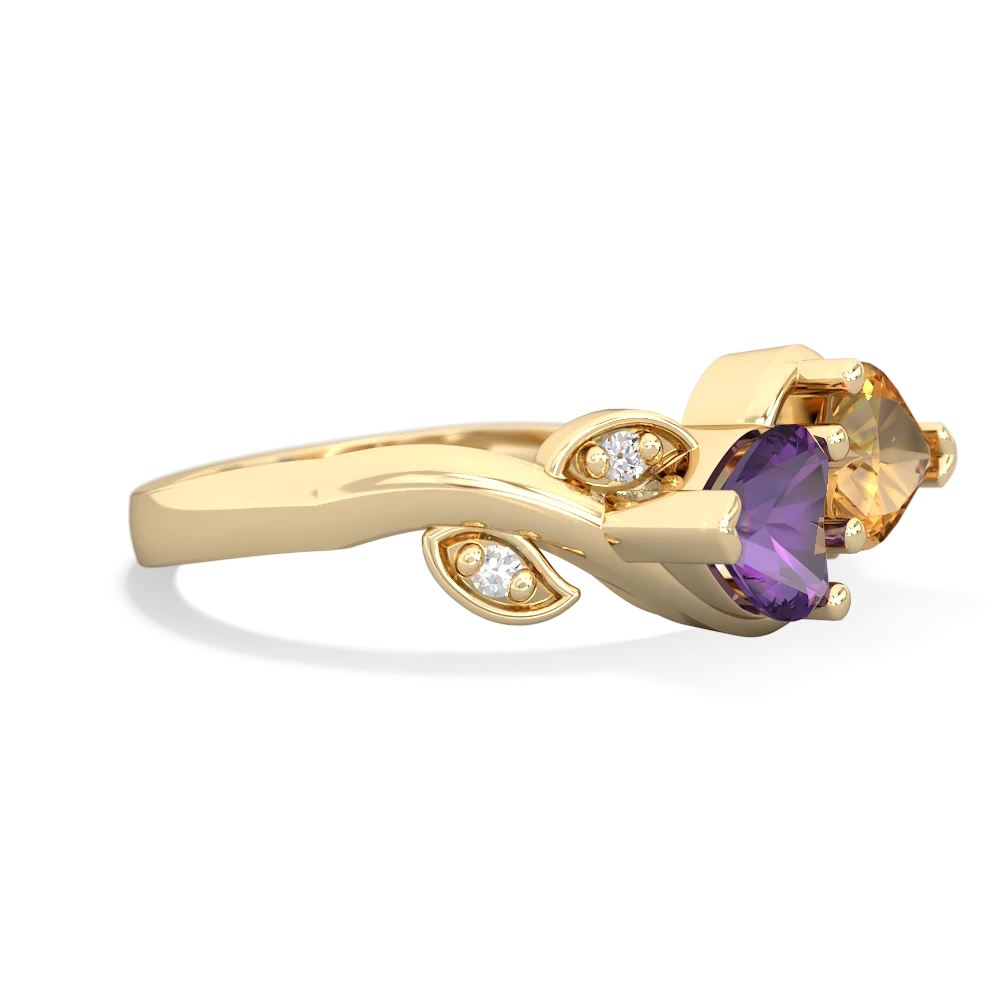 Amethyst Floral Elegance 14K Yellow Gold ring R5790