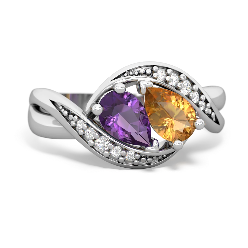 Amethyst Summer Winds 14K White Gold ring R5342