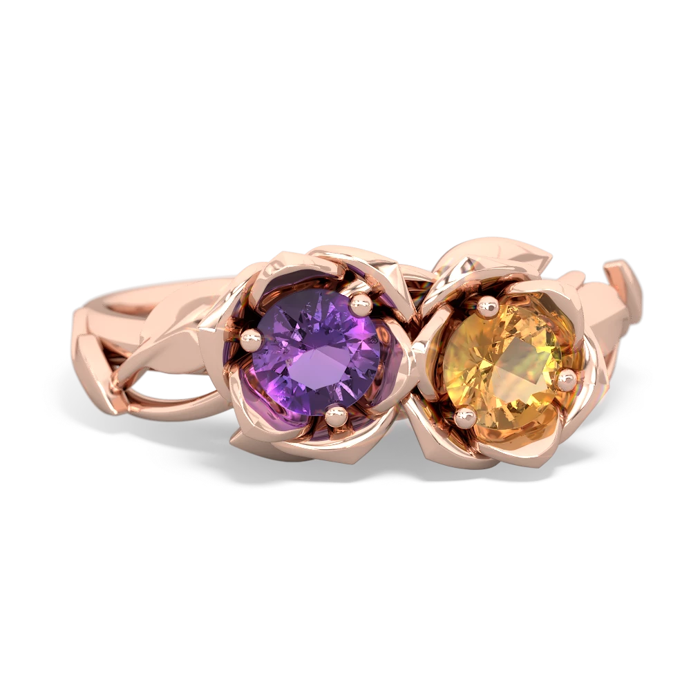 Amethyst Rose Garden 14K Rose Gold ring R5510