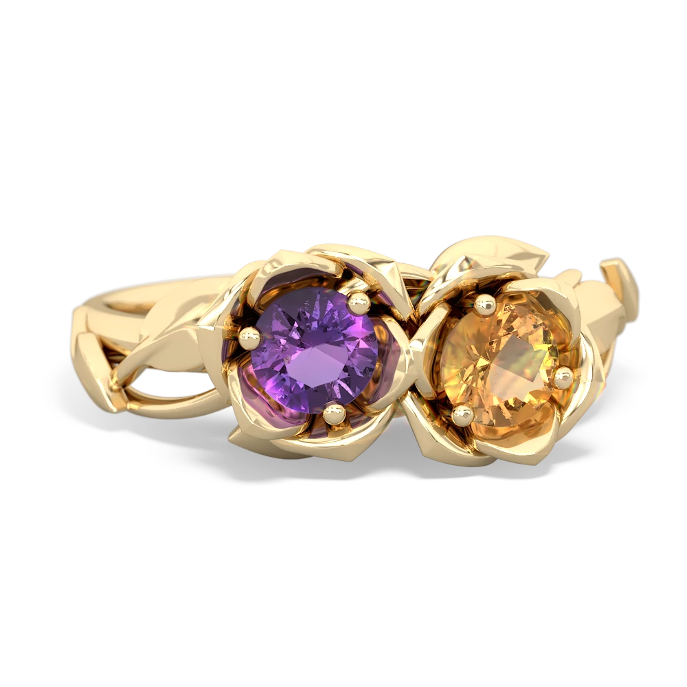 Amethyst Rose Garden 14K Yellow Gold ring R5510