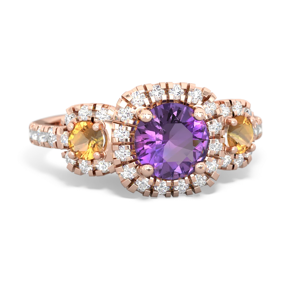 Amethyst Regal Halo 14K Rose Gold ring R5350