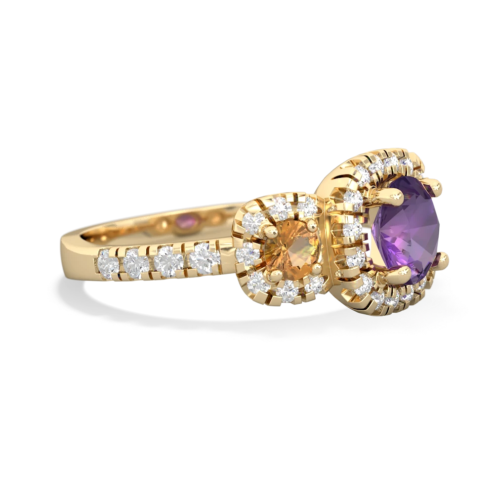 Amethyst Regal Halo 14K Yellow Gold ring R5350