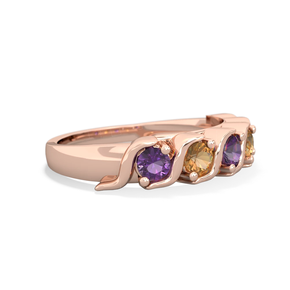 Amethyst Anniversary Band 14K Rose Gold ring R2089