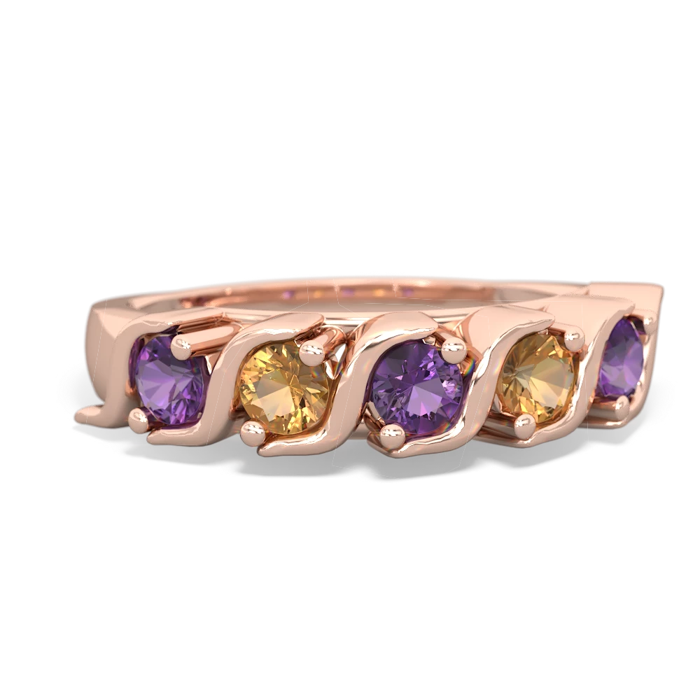 Amethyst Anniversary Band 14K Rose Gold ring R2089