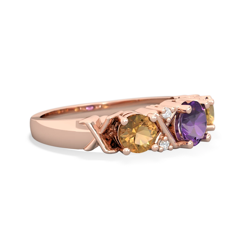 Amethyst Hugs And Kisses 14K Rose Gold ring R5016