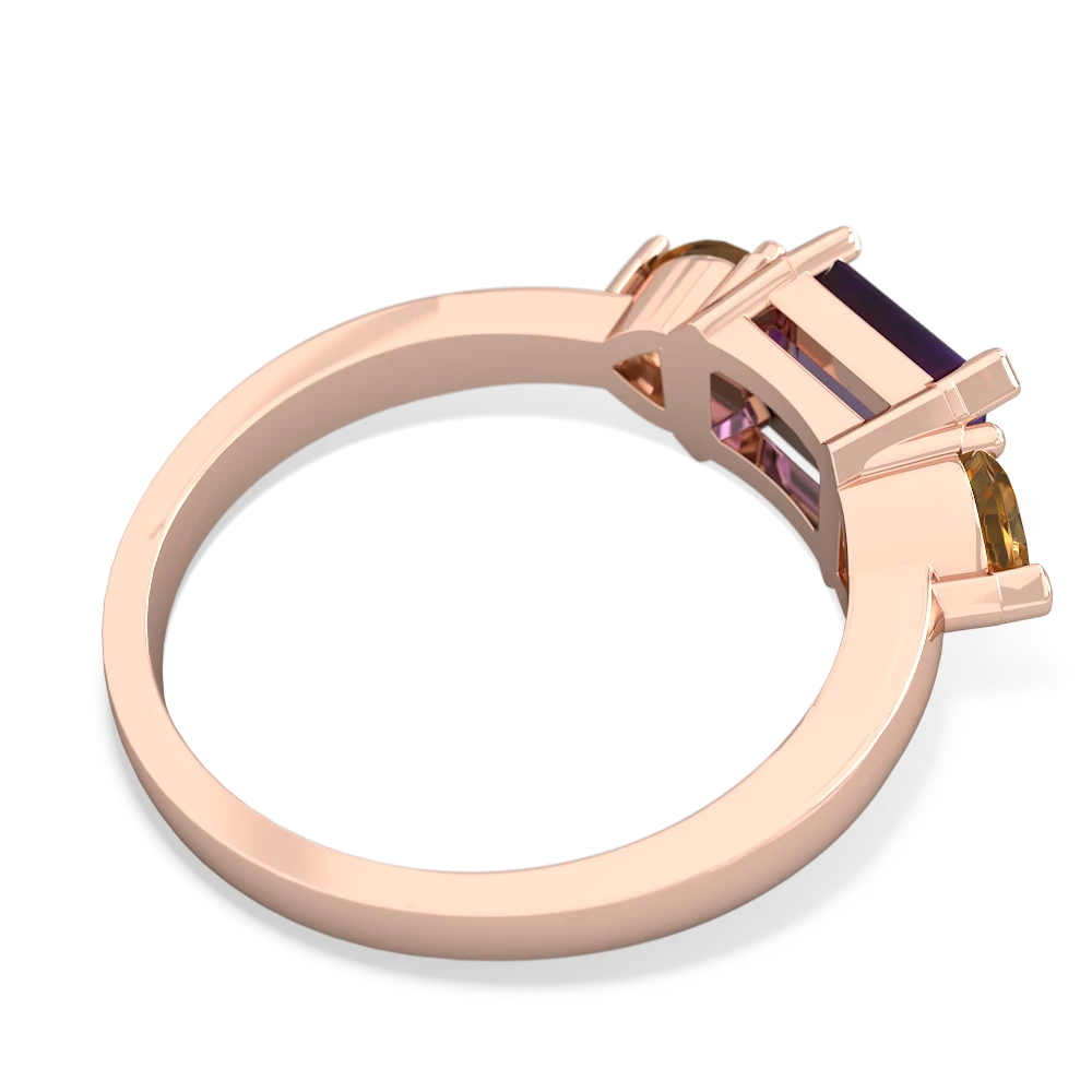 Amethyst Three Stone 14K Rose Gold ring R5235