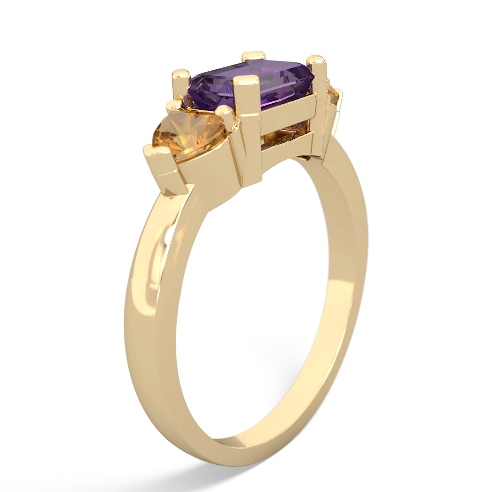 Amethyst Three Stone 14K Yellow Gold ring R5235