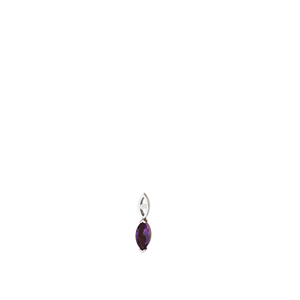 Amethyst Marquise Drop 14K White Gold earrings E5333