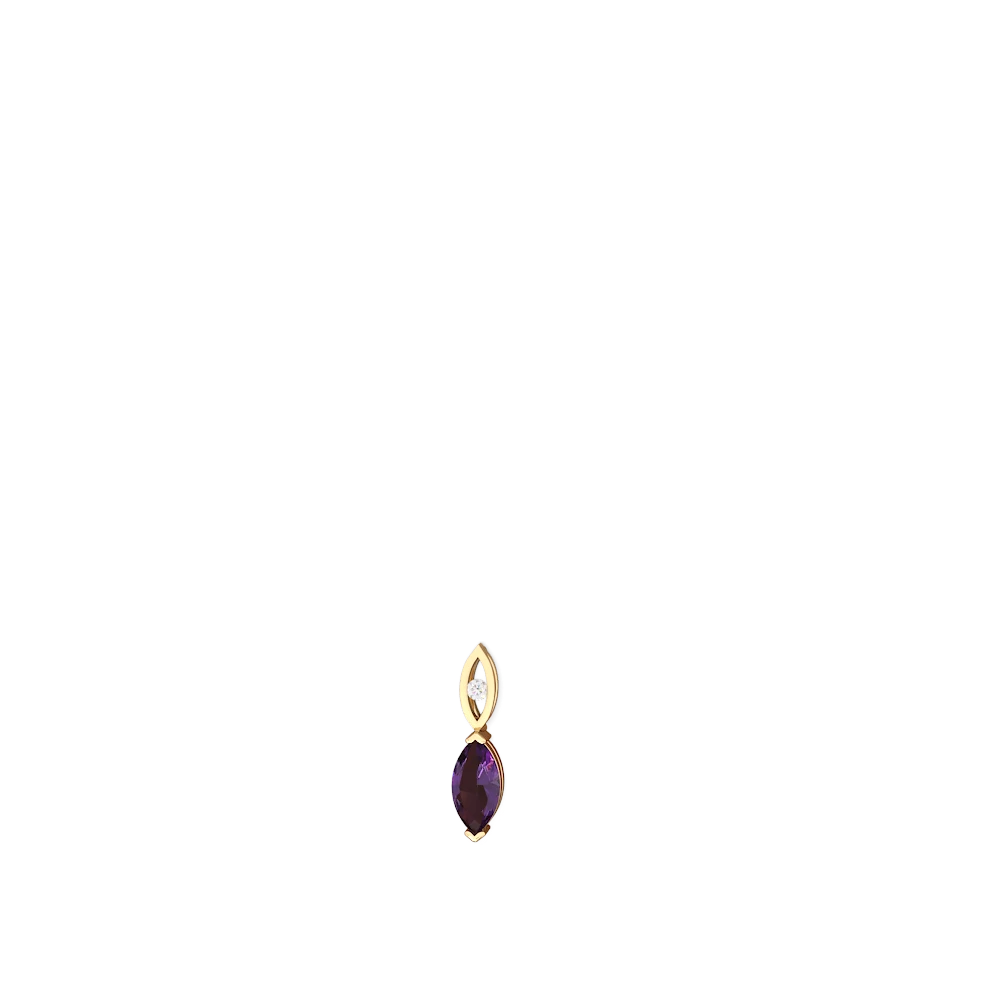 Amethyst Marquise Drop 14K Yellow Gold earrings E5333