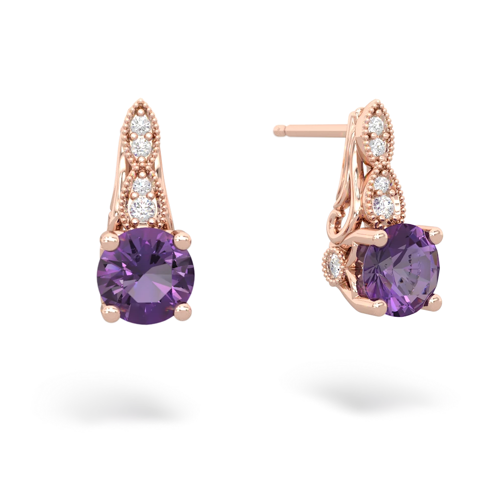 Amethyst Antique Elegance 14K Rose Gold earrings E3100