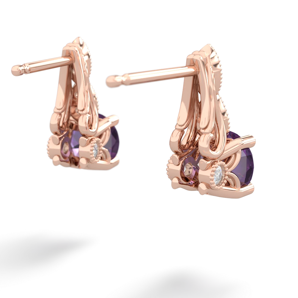 Amethyst Antique Elegance 14K Rose Gold earrings E3100