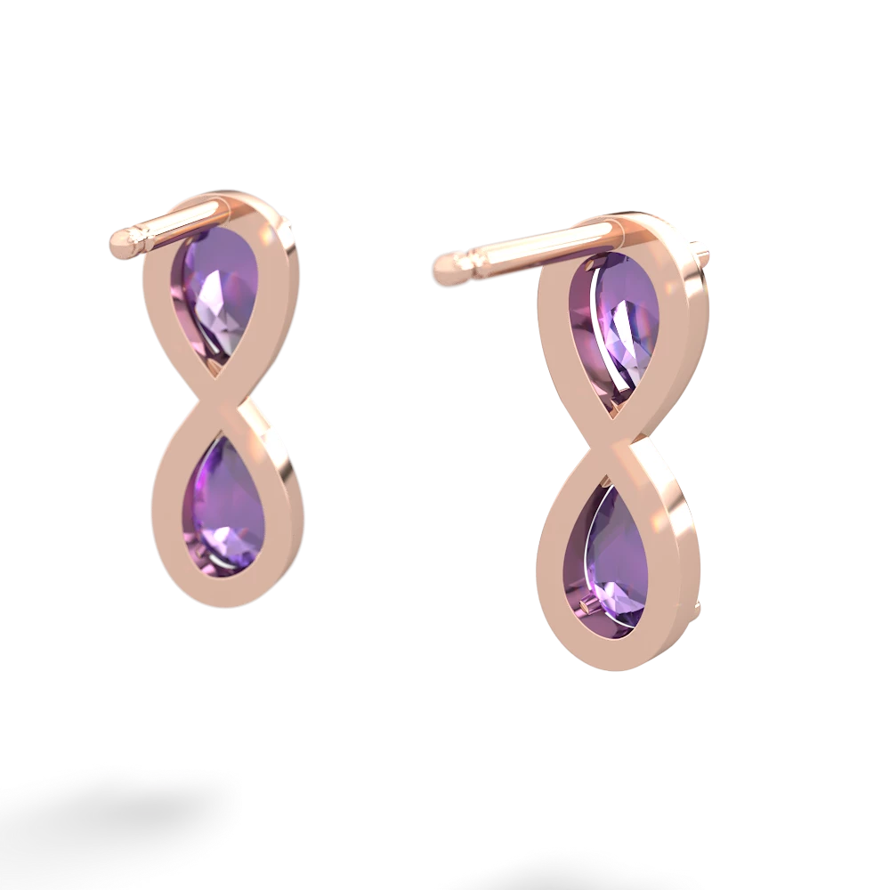 Amethyst Infinity 14K Rose Gold earrings E5050