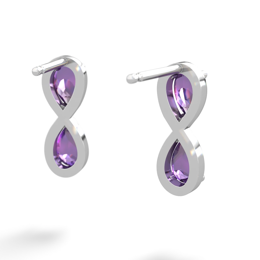 Amethyst Infinity 14K White Gold earrings E5050
