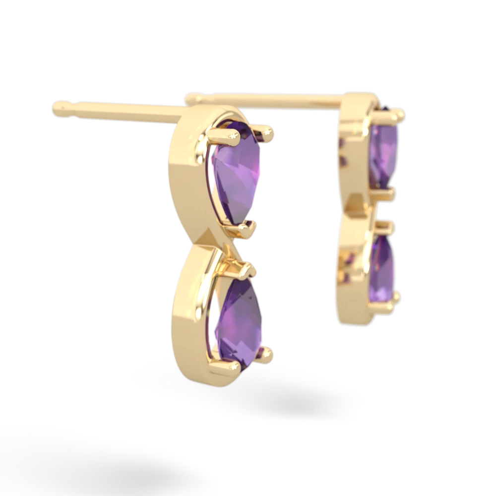 Amethyst Infinity 14K Yellow Gold earrings E5050