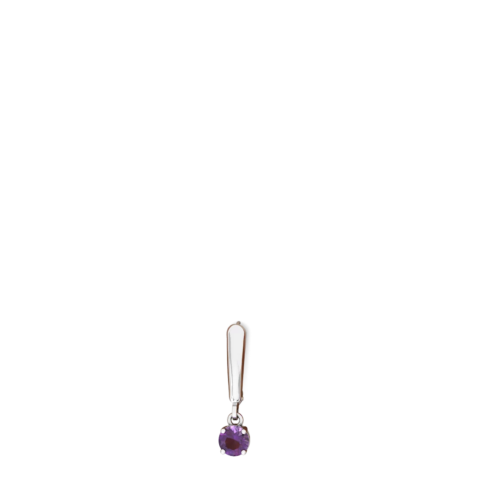 Amethyst 5Mm Round Lever Back 14K White Gold earrings E2785