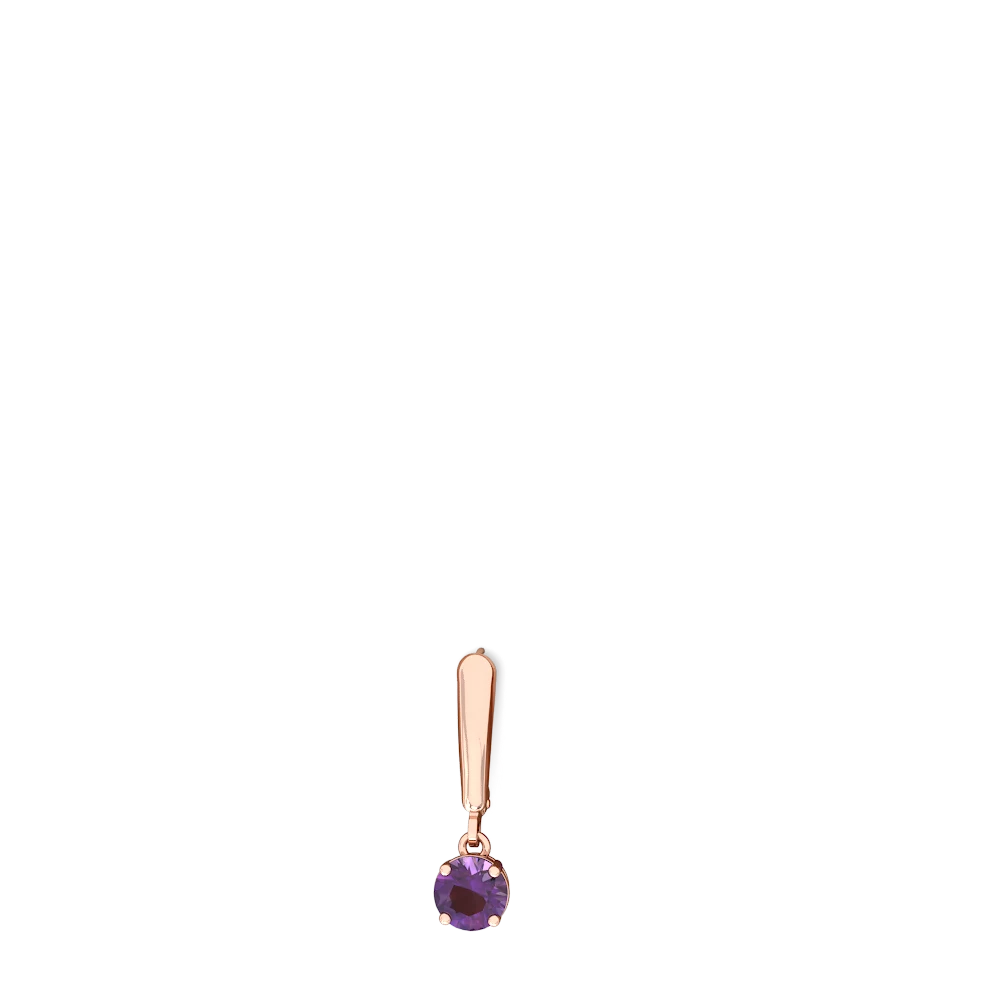 Amethyst 6Mm  Round Lever Back 14K Rose Gold earrings E2786