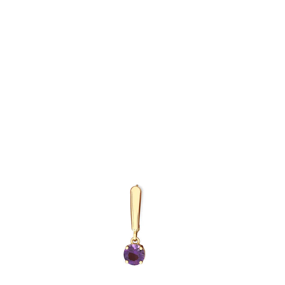 Amethyst 6Mm  Round Lever Back 14K Yellow Gold earrings E2786